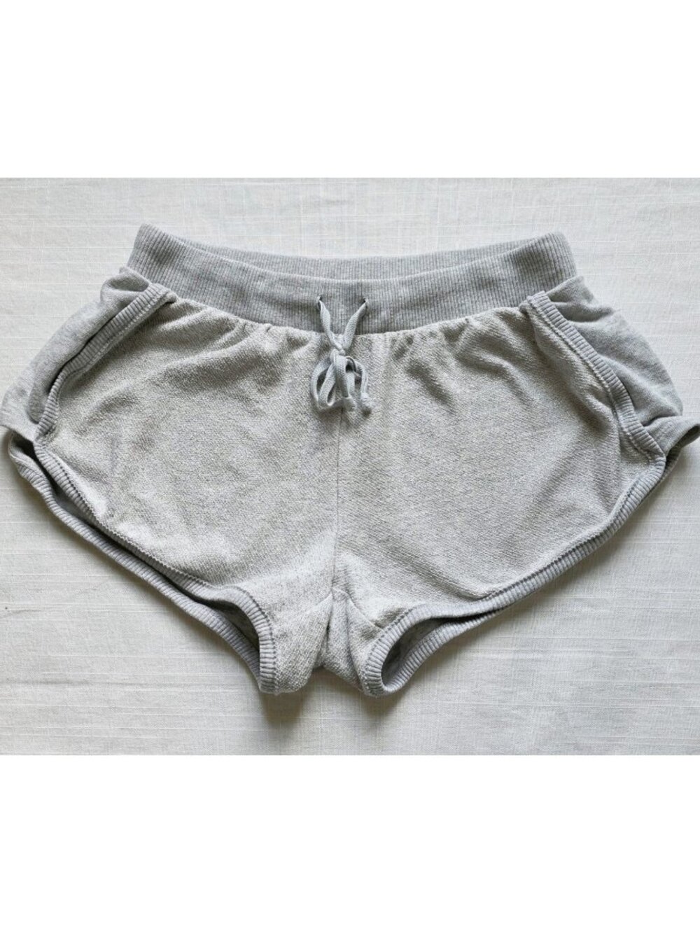 Aerie Gray Silver Sparkle Terry Dolphin Lounge Shorts Size S